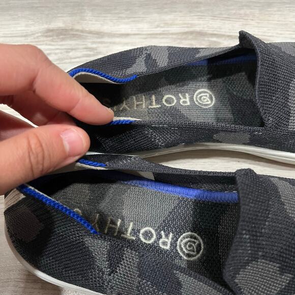 Rothy’s Original Slip On Sneaker Knit Gray Camo Camouflage Womens Size 6 - Picture 3 of 7
